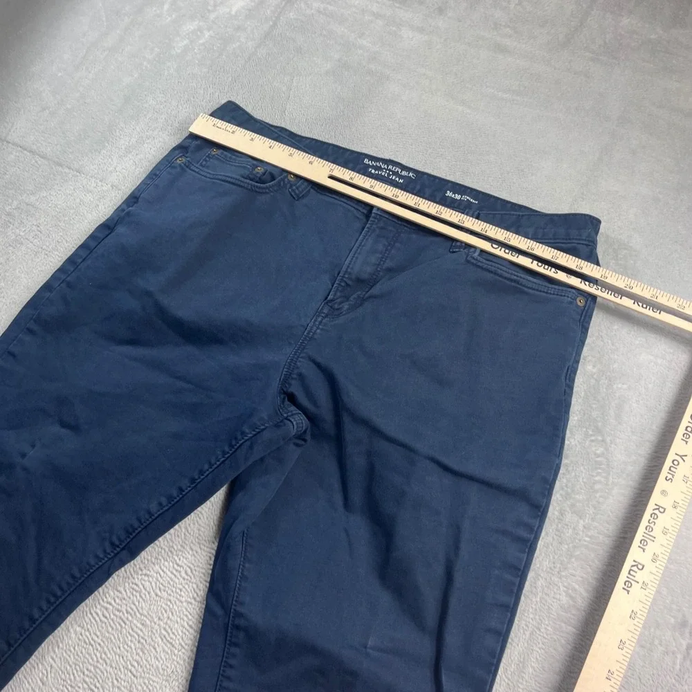 Banana Republic Travel Jean Mens 36x30 Athletic Fit Navy Blue Stretch Denim Pant